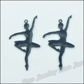 Black Zinc Alloy Ballet Girl Charm Pendant for DIY Necklace Bracelet Jewelry Making view 1