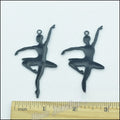 Black Zinc Alloy Ballet Girl Charm Pendant for DIY Necklace Bracelet Jewelry Making view 3