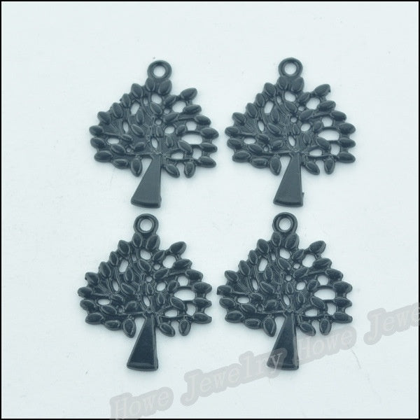 Black Zinc Alloy Tree Charm Pendant for DIY Necklace Bracelet Jewelry Making
