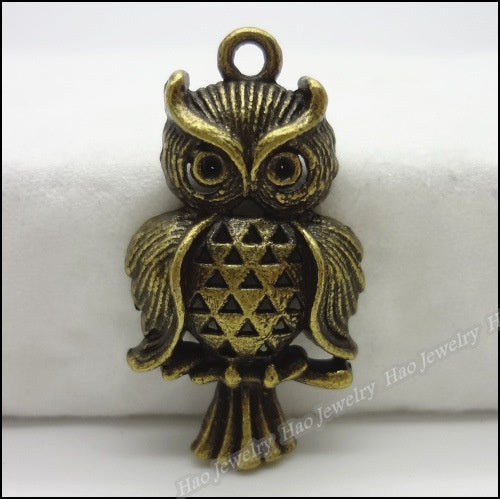Zinc Alloy Owl Charm Pendant No.891147 for DIY Necklace Bracelet Jewelry Making