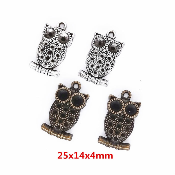 Zinc Alloy Owl Charm Pendant No.087349 for DIY Necklace Bracelet Jewelry Making