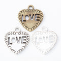 Zinc Alloy Heart Love Charm Pendant for DIY Necklace Bracelet Jewelry Making view 1