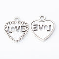 Zinc Alloy Heart Love Charm Pendant for DIY Necklace Bracelet Jewelry Making view 2