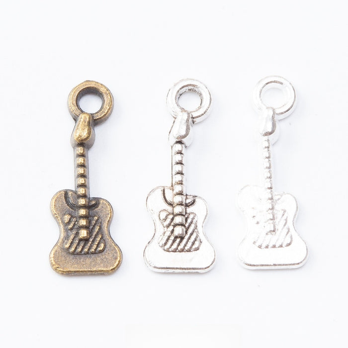 Zinc Alloy Guitar Charm Pendant No.568514 for DIY Necklace Bracelet Jewelry Making