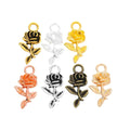Zinc Alloy Rose Charm Pendant No.360301 for DIY Necklace Bracelet Jewelry Making view 5