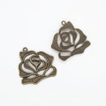 Zinc Alloy Rose Charm Pendant No.063638 for DIY Necklace Bracelet Jewelry Making view 2
