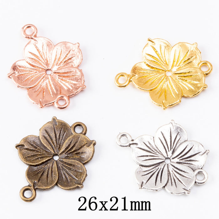 Zinc Alloy Flower Charm Pendant No.647159 for DIY Necklace Bracelet Jewelry Making