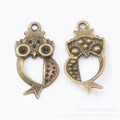 Zinc Alloy Owl Charm Pendant No.006129 for DIY Necklace Bracelet Jewelry Making view 3