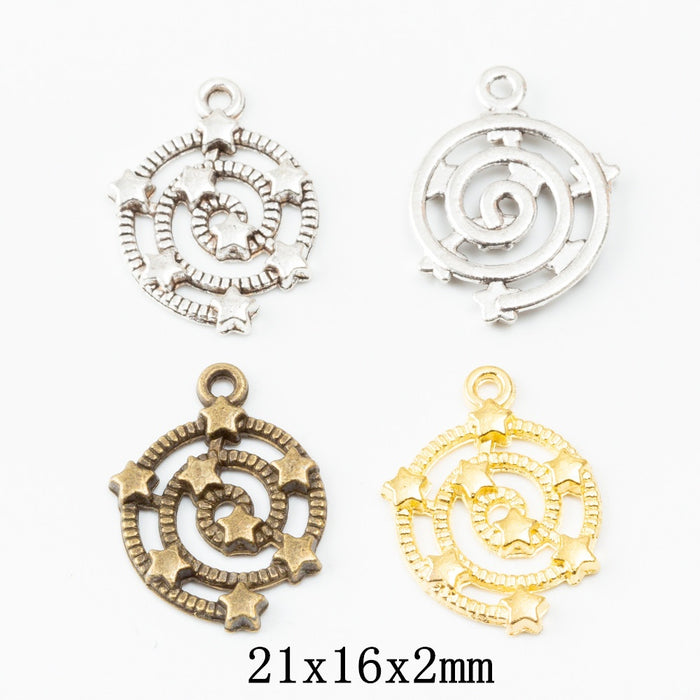 Zinc Alloy Five Point Star Charm Pendant No.207442 for DIY Necklace Bracelet Jewelry Making