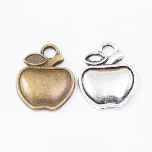 Zinc Alloy Apple Charm Pendant for DIY Necklace Bracelet Jewelry Making