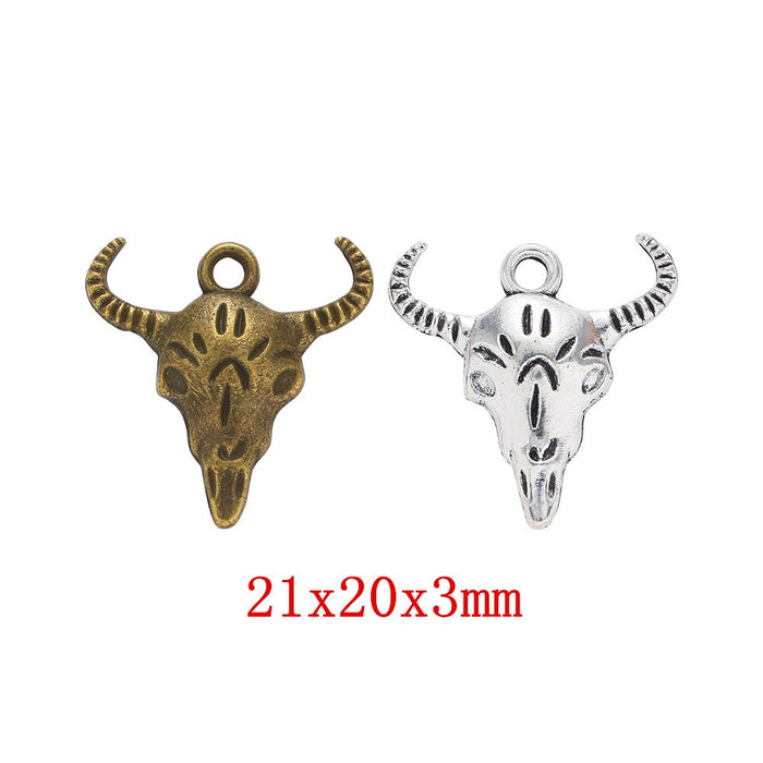 Zinc Alloy Bull Head Charm Pendant for DIY Necklace Bracelet Jewelry Making