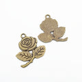 Zinc Alloy Rose Charm Pendant No.474760 for DIY Necklace Bracelet Jewelry Making view 3