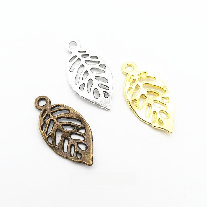 Zinc Alloy Leaf Charm Pendant No.338775 for DIY Necklace Bracelet Jewelry Making