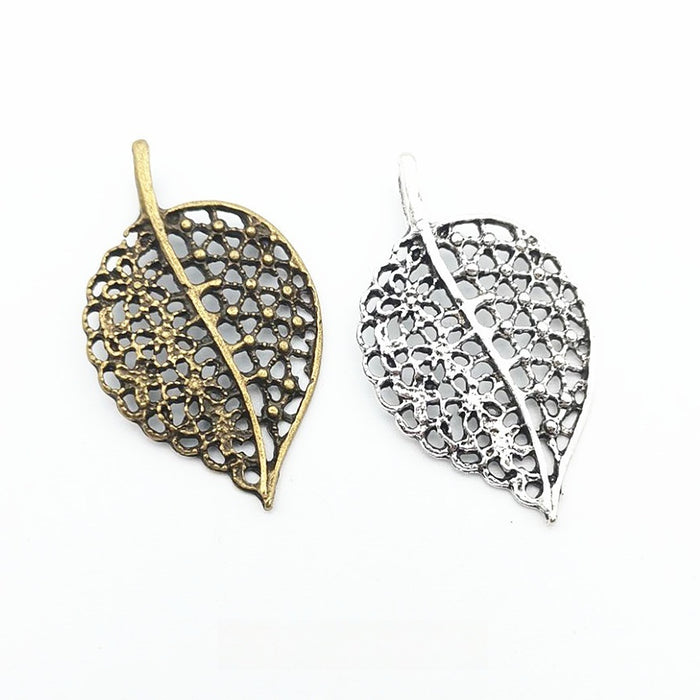 Zinc Alloy Leaf Charm Pendant No.658017 for DIY Necklace Bracelet Jewelry Making