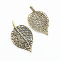 Zinc Alloy Leaf Charm Pendant No.658017 for DIY Necklace Bracelet Jewelry Making view 2