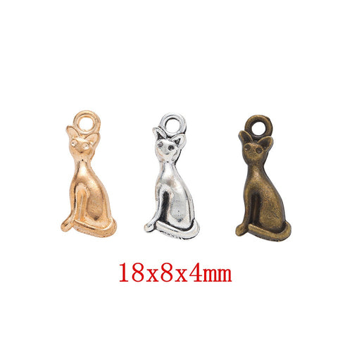 Zinc Alloy Cat Charm Pendant No.887392 for DIY Necklace Bracelet Jewelry Making