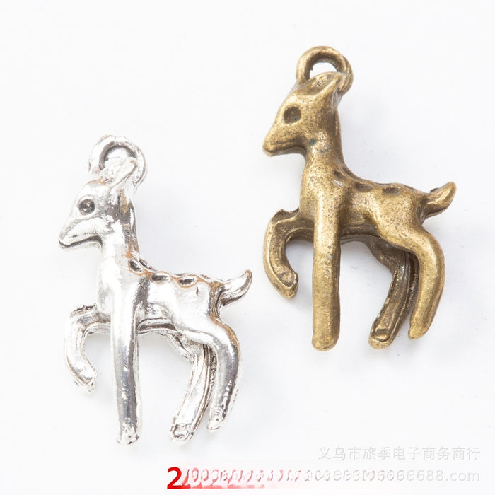Zinc Alloy Sika Deer Charm Pendant for DIY Necklace Bracelet Jewelry Making
