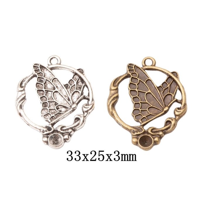 Zinc Alloy Butterfly Charm Pendant No.829660 for DIY Necklace Bracelet Jewelry Making