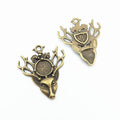 Zinc Alloy Deer Head Charm Pendant No.216272 for DIY Necklace Bracelet Jewelry Making view 2