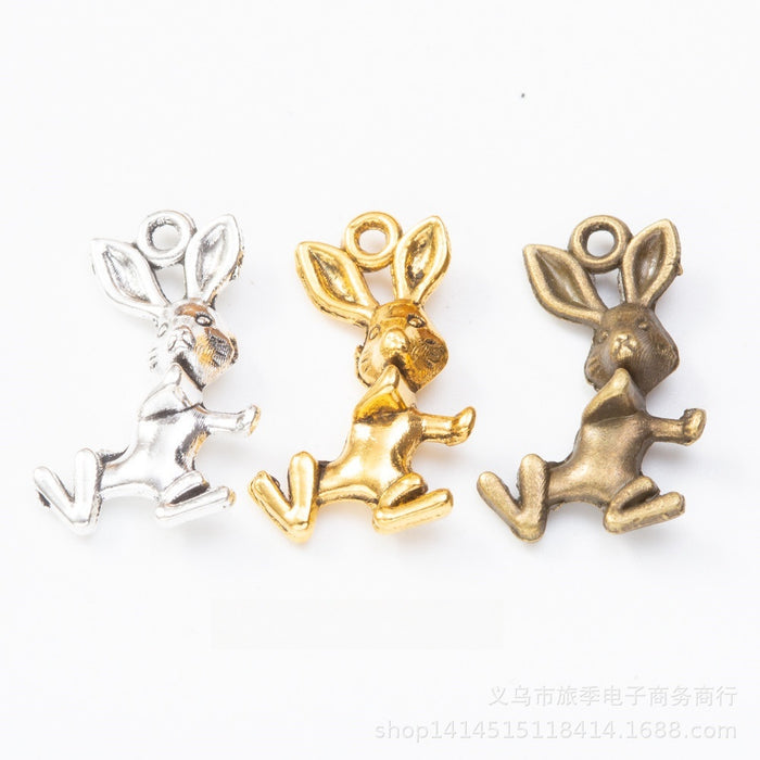 Zinc Alloy Rabbit Charm Pendant No.256005 for DIY Necklace Bracelet Jewelry Making