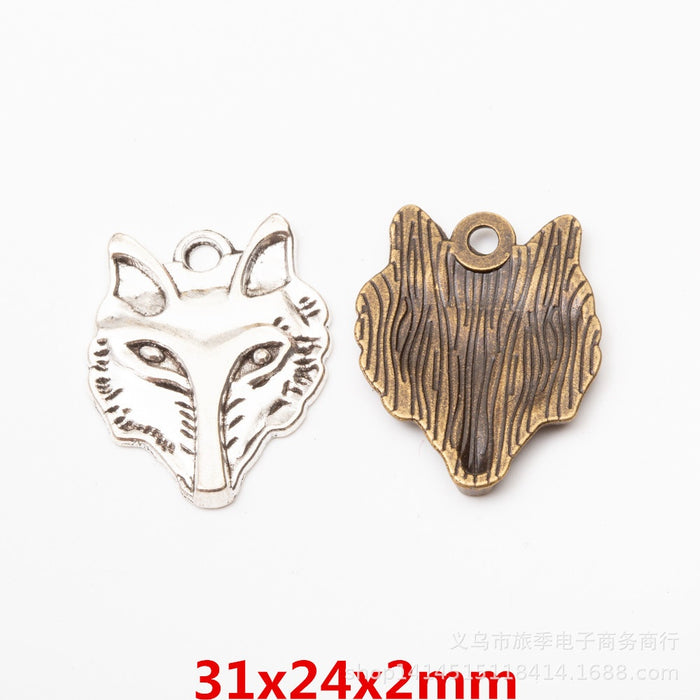 Zinc Alloy Wolf Head Charm Pendant No.444126 for DIY Necklace Bracelet Jewelry Making