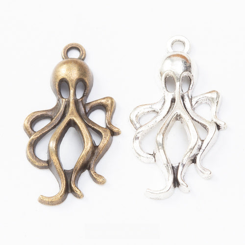 Zinc Alloy Octopus Charm Pendant No.733609 for DIY Necklace Bracelet Jewelry Making