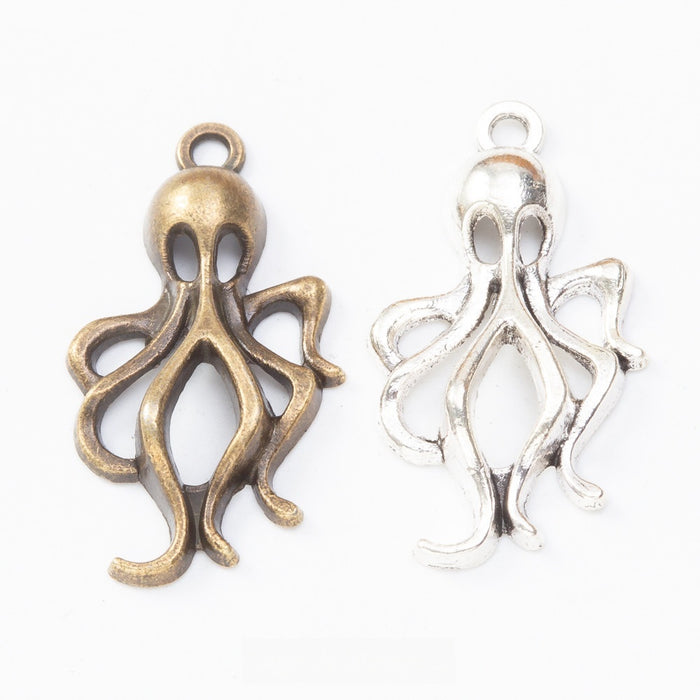 Zinc Alloy Octopus Charm Pendant No.733609 for DIY Necklace Bracelet Jewelry Making