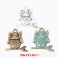 Zinc Alloy Owl Charm Pendant No.869291 for DIY Necklace Bracelet Jewelry Making view 1