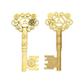 Zinc Alloy Gear Key Charm Pendant for DIY Necklace Bracelet Jewelry Making view 2