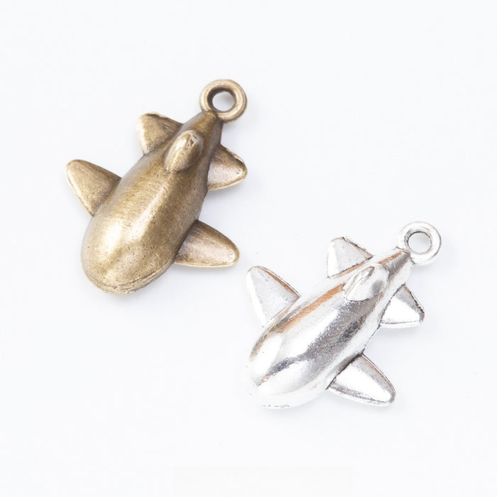 Zinc Alloy Airplane Charm Pendant No.451584 for DIY Necklace Bracelet Jewelry Making