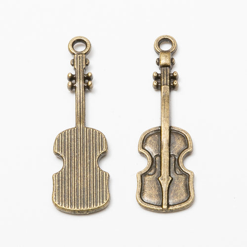 Zinc Alloy Guitar Charm Pendant No.426128 for DIY Necklace Bracelet Jewelry Making
