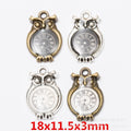 Zinc Alloy Owl Clock Charm Pendant for DIY Necklace Bracelet Jewelry Making view 1