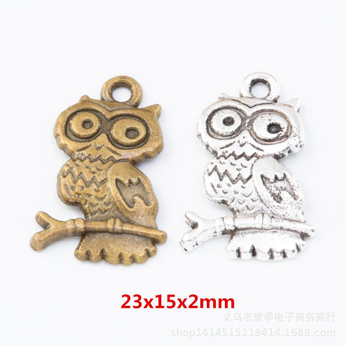 Zinc Alloy Owl Charm Pendant No.132111 for DIY Necklace Bracelet Jewelry Making