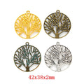 Zinc Alloy Tree Of Life Charm Pendant No.521037 for DIY Necklace Bracelet Jewelry Making view 1