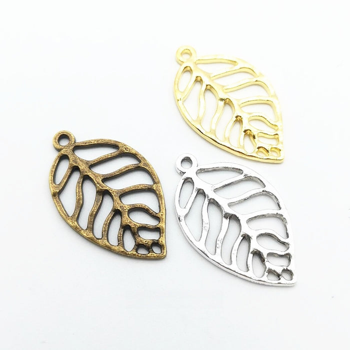 Zinc Alloy Leaf Charm Pendant No.657871 for DIY Necklace Bracelet Jewelry Making