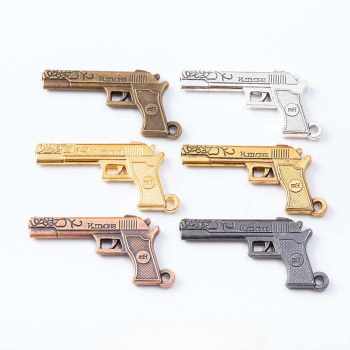 Zinc Alloy Pistol Charm Pendant No.781944 for DIY Necklace Bracelet Jewelry Making