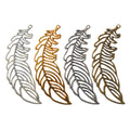 Zinc Alloy Feather Leaf Charm Pendant No.061457 for DIY Necklace Bracelet Jewelry Making view 5