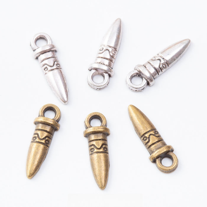 Zinc Alloy Bullet Charm Pendant No.385017 for DIY Necklace Bracelet Jewelry Making