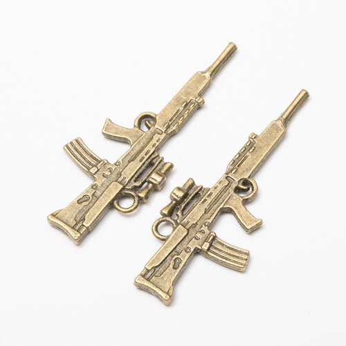 Zinc Alloy Gun Charm Pendant No.331897 for DIY Necklace Bracelet Jewelry Making