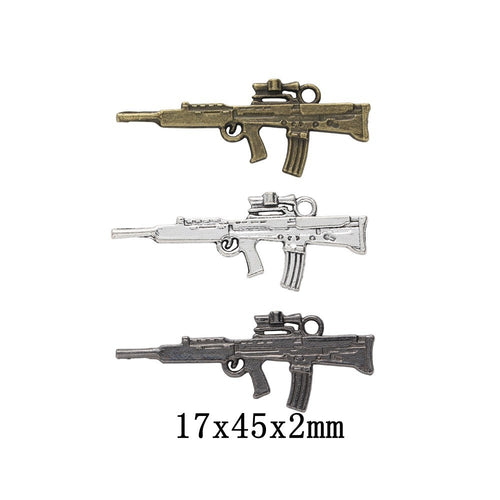 Zinc Alloy Gun Charm Pendant No.331897 for DIY Necklace Bracelet Jewelry Making