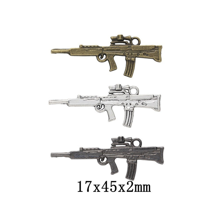 Zinc Alloy Gun Charm Pendant No.331897 for DIY Necklace Bracelet Jewelry Making