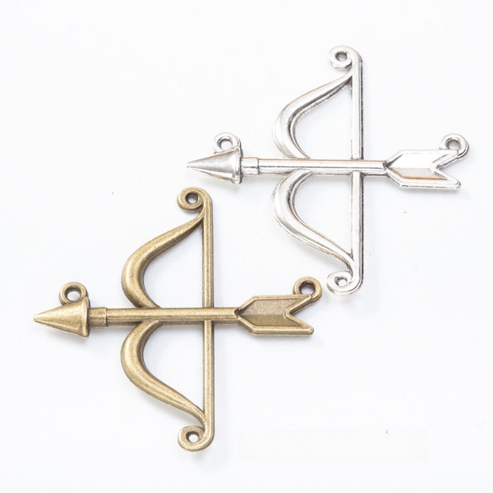 Zinc Alloy Bow And Arrow Charm Pendant No.767350 for DIY Necklace Bracelet Jewelry Making