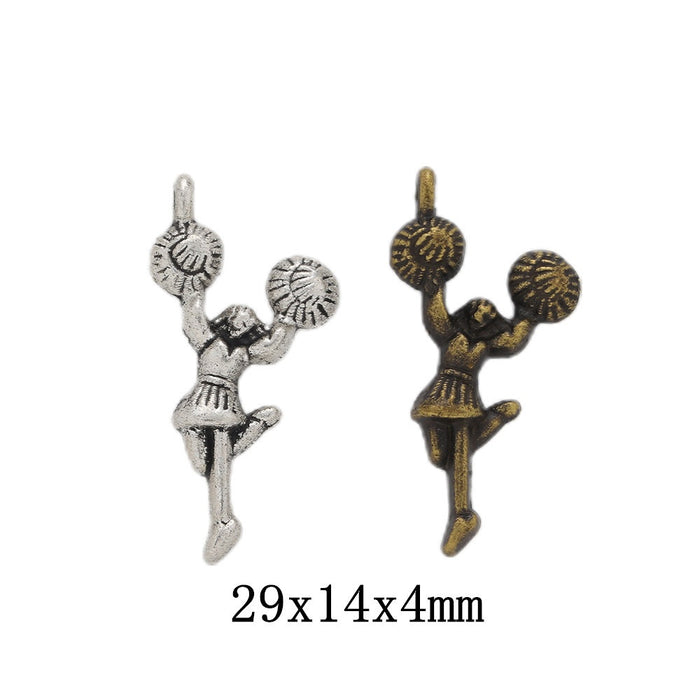 Zinc Alloy Dancing Girl Charm Pendant No.655019 for DIY Necklace Bracelet Jewelry Making