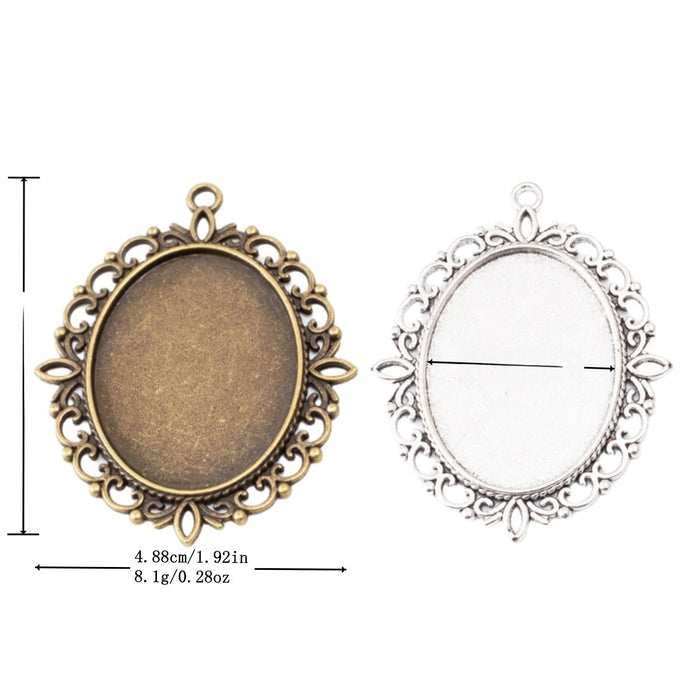 30x40mm Zinc Alloy Oval Setting Charm Pendant No.874639 for DIY Necklace Bracelet Jewelry Making