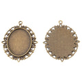 30x40mm Zinc Alloy Oval Setting Charm Pendant No.874639 for DIY Necklace Bracelet Jewelry Making view 3