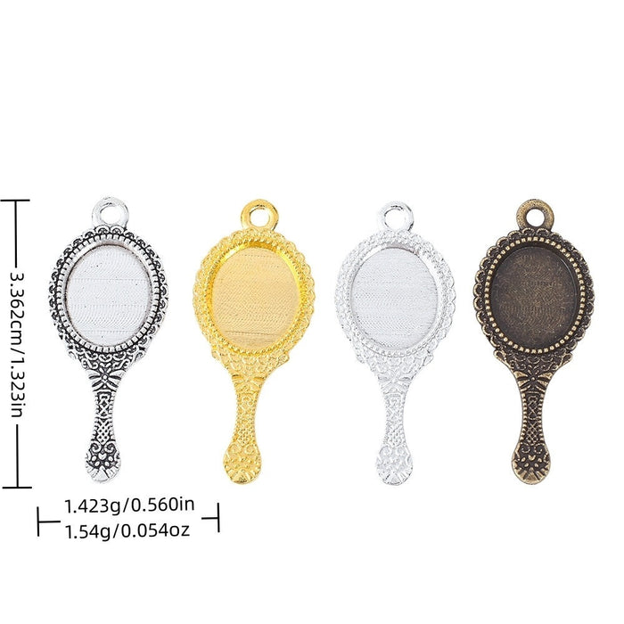 Zinc Alloy Mirror Charm Pendant No.483015 for DIY Necklace Bracelet Jewelry Making