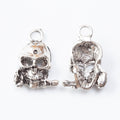 Zinc Alloy Skull Charm Pendant No.011194 for DIY Necklace Bracelet Jewelry Making view 2