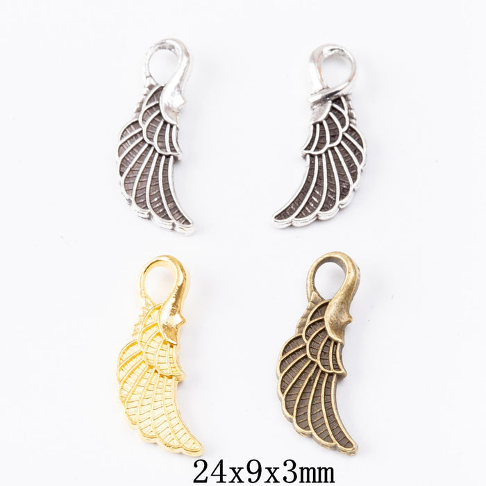 Zinc Alloy Wing Charm Pendant No.011665 for DIY Necklace Bracelet Jewelry Making