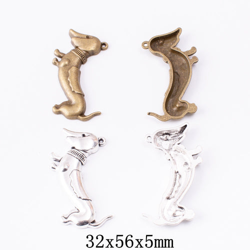 Zinc Alloy Dachshund Charm Pendant for DIY Necklace Bracelet Jewelry Making