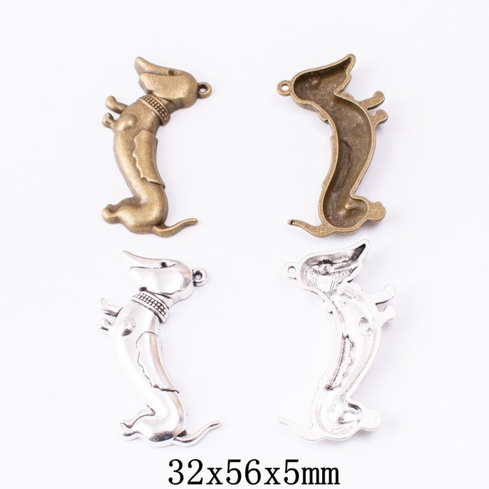 Zinc Alloy Dachshund Charm Pendant for DIY Necklace Bracelet Jewelry Making